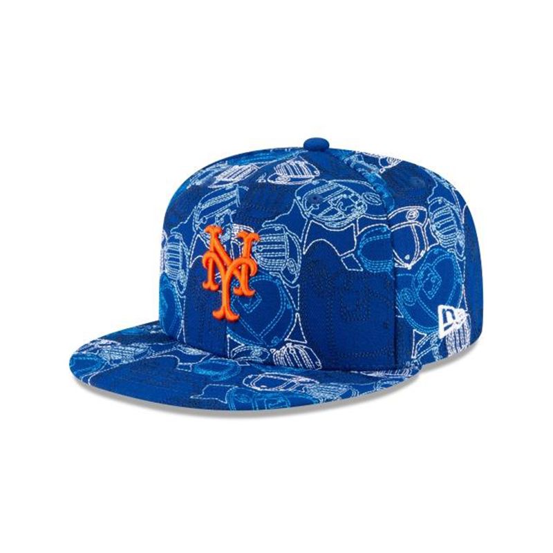 MLB New York Mets Cap Chaos 59Fifty Fitted (LIV7393) - Blue New Era Caps